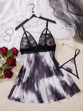 Women's Sexy-Lingerie Babydoll G-string Sleepwear Underwear Lace Dress Nightwear